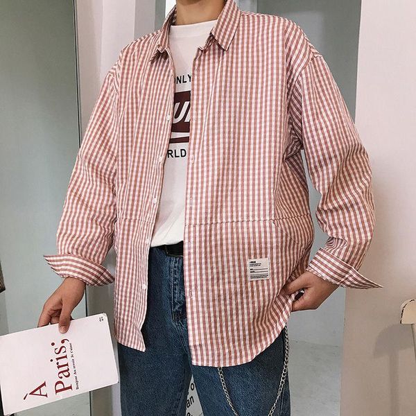 spring plaid shirt men's fashion hit color casual men streetwear korean loose long-sleeved shirtmens mens dress shirts, White;black
spring plaid shirt men's fashion hit color casual men streetwear korean loose long-sleeved shirtmens mens dress shirts, White;black