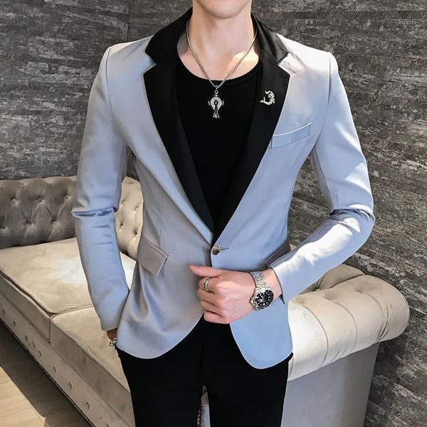 men's suits & blazers abrigo casual hombre fall 2021 autumn royal blue mens slim fashion stage jackets designer, White;black
men's suits & blazers abrigo casual hombre fall 2021 autumn royal blue mens slim fashion stage jackets designer, White;black