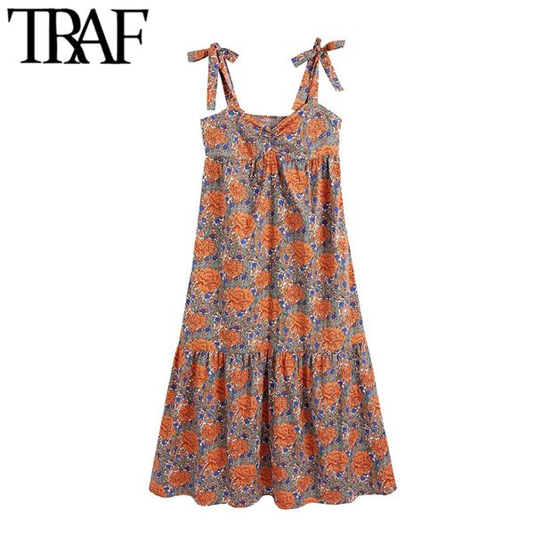 traf women chic fashion floral print ruffled midi dress vintage wide straps with tied side zipper female dresses mujer 210415, Black;gray
traf women chic fashion floral print ruffled midi dress vintage wide straps with tied side zipper female dresses mujer 210415, Black;gray