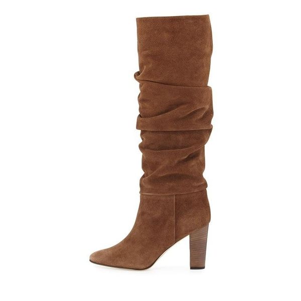 boots knee high suede chunky square heel pointed toe winter women long slip on runway party solid shoes slouth style, Black
boots knee high suede chunky square heel pointed toe winter women long slip on runway party solid shoes slouth style, Black
