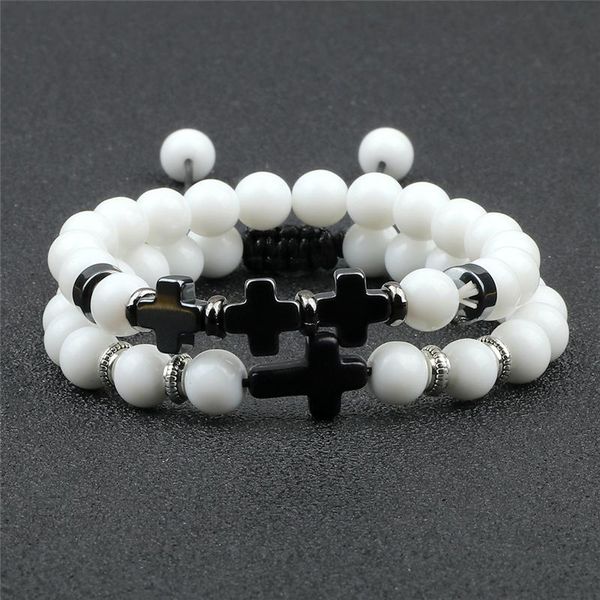 beaded, strands 2pcs/set couple cross bracelets 8mm natural lava stone bangles handmade braided bracelet fashion jewelry men gifts distance, Black
beaded, strands 2pcs/set couple cross bracelets 8mm natural lava stone bangles handmade braided bracelet fashion jewelry men gifts distance, Black