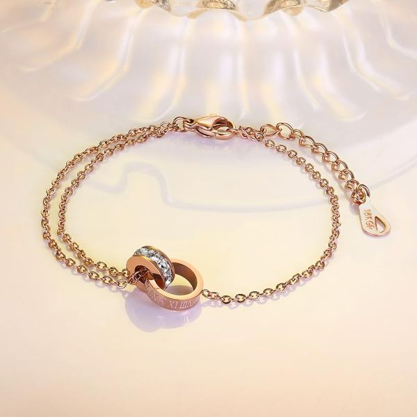 link, chain in 2021 korean small manyao bracelet 18k rose gold roman digital titanium steel jewelry ring women fashion, Black
link, chain in 2021 korean small manyao bracelet 18k rose gold roman digital titanium steel jewelry ring women fashion, Black