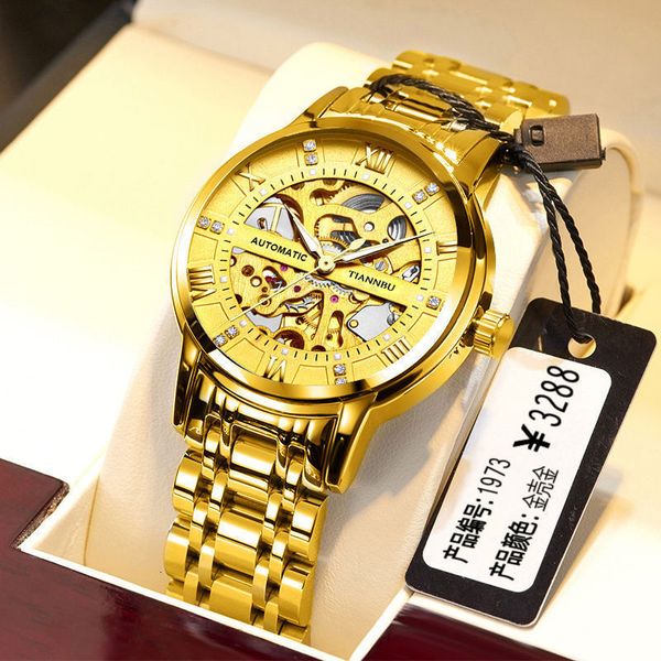 tiktok live automatic mechanical meter, luminous waterproof steel belt, hollowed out commercial male watch, Slivery;brown
tiktok live automatic mechanical meter, luminous waterproof steel belt, hollowed out commercial male watch, Slivery;brown