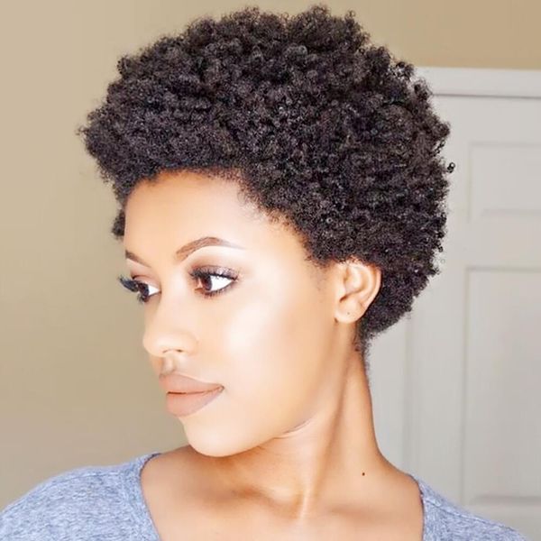 short kinky afro human hair wig for black women no lace front pixie cut natural color curly wigs, Black;brown
short kinky afro human hair wig for black women no lace front pixie cut natural color curly wigs, Black;brown