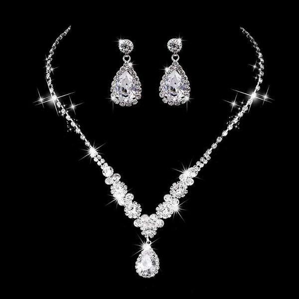 earrings & necklace arrival tears water drop pendant set with zircon fashion wedding jewelry gift for woman bh, Silver
earrings & necklace arrival tears water drop pendant set with zircon fashion wedding jewelry gift for woman bh, Silver