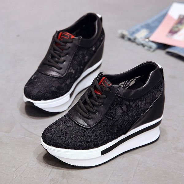 Hot Sales Summer New Lace Breathable Sneakers Women Shoes Comfortable Casual Woman Platform Wedge Shoes Women Heels, Black
Hot Sales Summer New Lace Breathable Sneakers Women Shoes Comfortable Casual Woman Platform Wedge Shoes Women Heels, Black