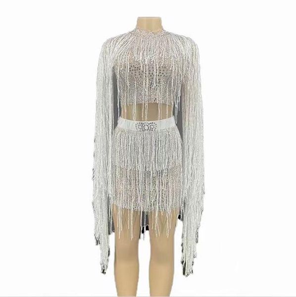 stage wear 2021 silver rhinestones fringes dress lady prom evening outfit bar singer see through mesh shining birthday tassels, Black;red
stage wear 2021 silver rhinestones fringes dress lady prom evening outfit bar singer see through mesh shining birthday tassels, Black;red