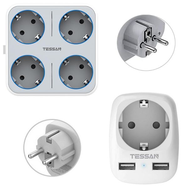 smart power plugs tessan 7 in 1 eu plug wall socket with on/off switch 4 ac outlets + 3 usb charger adapter for camera,phone and laptop
smart power plugs tessan 7 in 1 eu plug wall socket with on/off switch 4 ac outlets + 3 usb charger adapter for camera,phone and laptop