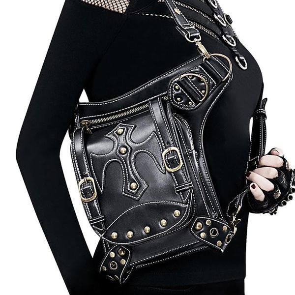 waist bags punk women's packs for female vintage steampunk style crossbody men's gothic pack leather shoulder bag high quality
waist bags punk women's packs for female vintage steampunk style crossbody men's gothic pack leather shoulder bag high quality