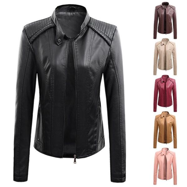 women's leather & faux 2021 autumn spring womens outerwear motorcycle formal short slim jacket female office lady motor biker punk coat, Black
women's leather & faux 2021 autumn spring womens outerwear motorcycle formal short slim jacket female office lady motor biker punk coat, Black