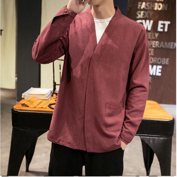 ethnic clothing men cotton linen vintage casual harujuku chemise tang suit clothes wu chinese style fashion hanfu 30441, Red
ethnic clothing men cotton linen vintage casual harujuku chemise tang suit clothes wu chinese style fashion hanfu 30441, Red