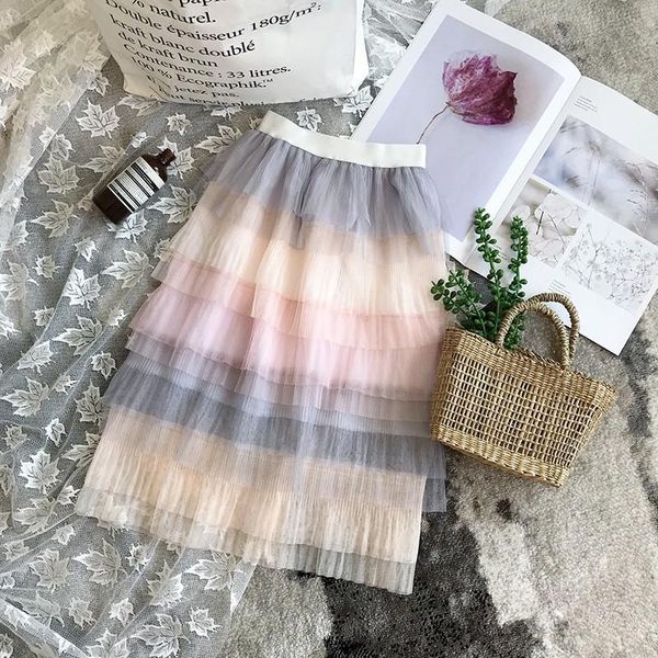 skirts girls summer pleated cake skirt mesh color matching high waist paragraph long, Blue
skirts girls summer pleated cake skirt mesh color matching high waist paragraph long, Blue