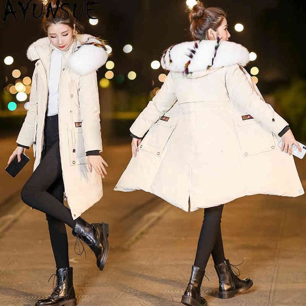 women's down & parkas ayunsue fashion jacket raccoon fur collar woman white duck female winter coat ropa zjt2641 3c4w, Black
women's down & parkas ayunsue fashion jacket raccoon fur collar woman white duck female winter coat ropa zjt2641 3c4w, Black