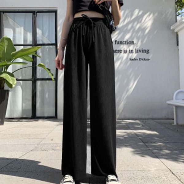 women's pants & capris women ice silks wide leg loose elastic waist casual summer long trousers mft2, Black;white
women's pants & capris women ice silks wide leg loose elastic waist casual summer long trousers mft2, Black;white