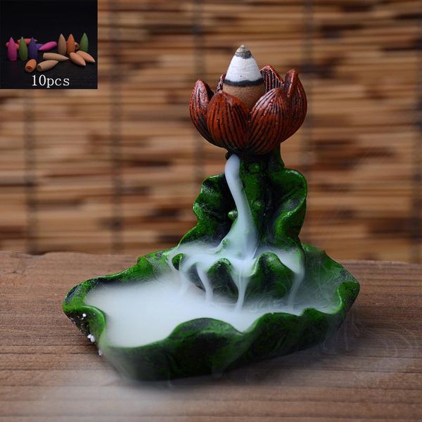 fragrance lamps mini green lotus leaf flower backflow incense burner waterfall censer holder home office decor + 10pcs cones
fragrance lamps mini green lotus leaf flower backflow incense burner waterfall censer holder home office decor + 10pcs cones