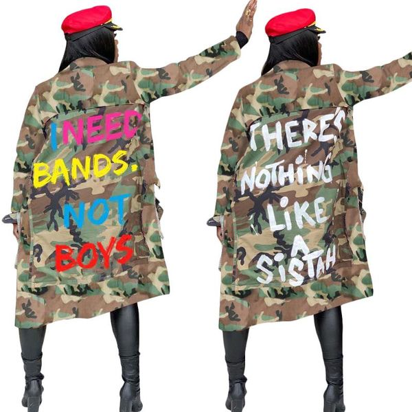women's trench coats streetwear camouflage woman spring autumn long coat female clothes fashion outwear women, Tan;black
women's trench coats streetwear camouflage woman spring autumn long coat female clothes fashion outwear women, Tan;black