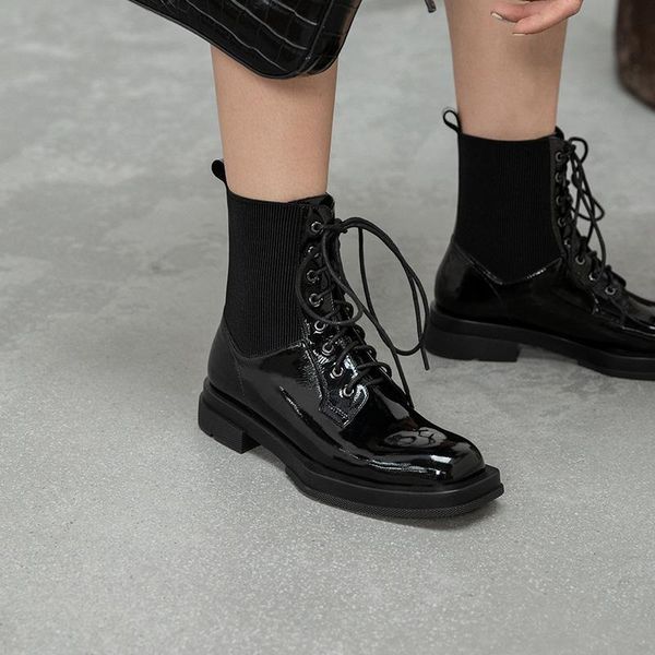 boots genuine cow leather women's 2021 autumn british style thick-soled mid-tube flat ankle women, Black
boots genuine cow leather women's 2021 autumn british style thick-soled mid-tube flat ankle women, Black