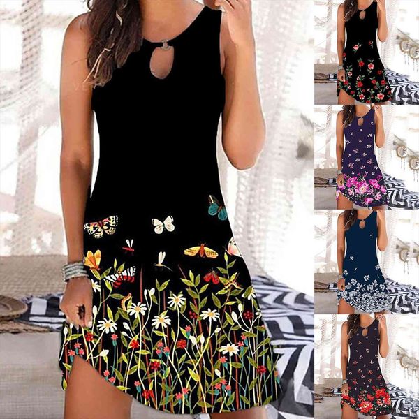 fashion vintage o neck women dresses sleeveless printed round button vestido de mujer summer dress, Black;gray
fashion vintage o neck women dresses sleeveless printed round button vestido de mujer summer dress, Black;gray