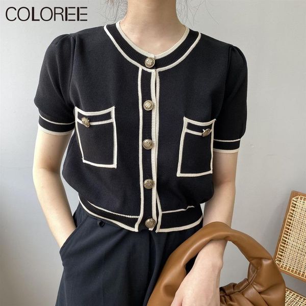 women's knits & tees runway designers for women 2021 summer casual vintage o-neck short sleeve knitted cardigan mujer korean fashion c, White
women's knits & tees runway designers for women 2021 summer casual vintage o-neck short sleeve knitted cardigan mujer korean fashion c, White