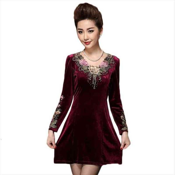plus size 7xl gold women dresses velvet spring autumn long sleeved embroidered middle aged mother elegant w1754, Black;gray
plus size 7xl gold women dresses velvet spring autumn long sleeved embroidered middle aged mother elegant w1754, Black;gray