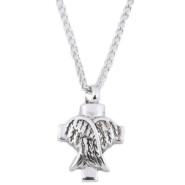 pendant necklaces retro angel heart pray memorial keepsake jewelry for woman men vintage cross cremation bone ashes urn necklace, Silver
pendant necklaces retro angel heart pray memorial keepsake jewelry for woman men vintage cross cremation bone ashes urn necklace, Silver