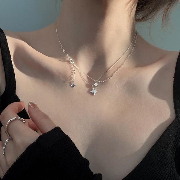 chains eight pentagram necklace female contracted temperament light and decoration design feeling small chain of the clavicle, Silver
chains eight pentagram necklace female contracted temperament light and decoration design feeling small chain of the clavicle, Silver