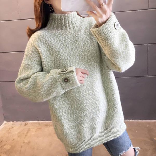 women's sweaters imitated mink autumn and winter loose 2021 half high collar imitation velvet thick sweater women base knitted ins z07, White;black
women's sweaters imitated mink autumn and winter loose 2021 half high collar imitation velvet thick sweater women base knitted ins z07, White;black