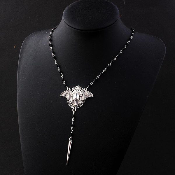 pendant necklaces gothic long necklace for women crystal black beaded chain on the neck silver color insect bat goth jewelry trendy vgn080
pendant necklaces gothic long necklace for women crystal black beaded chain on the neck silver color insect bat goth jewelry trendy vgn080