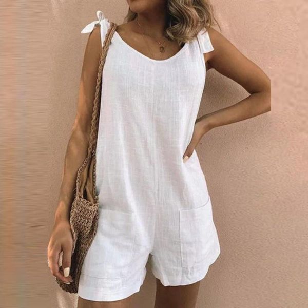 women's jumpsuits & rompers 2021summer jumpsuit solid color sleeveless adjustable straps pockets loose dungarees short pants, Black;white
women's jumpsuits & rompers 2021summer jumpsuit solid color sleeveless adjustable straps pockets loose dungarees short pants, Black;white
