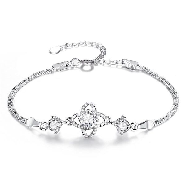 cluster rings clover of four leaves sterling bracelet women's japanese and korean-style luxury simple hand, Golden;silver
cluster rings clover of four leaves sterling bracelet women's japanese and korean-style luxury simple hand, Golden;silver