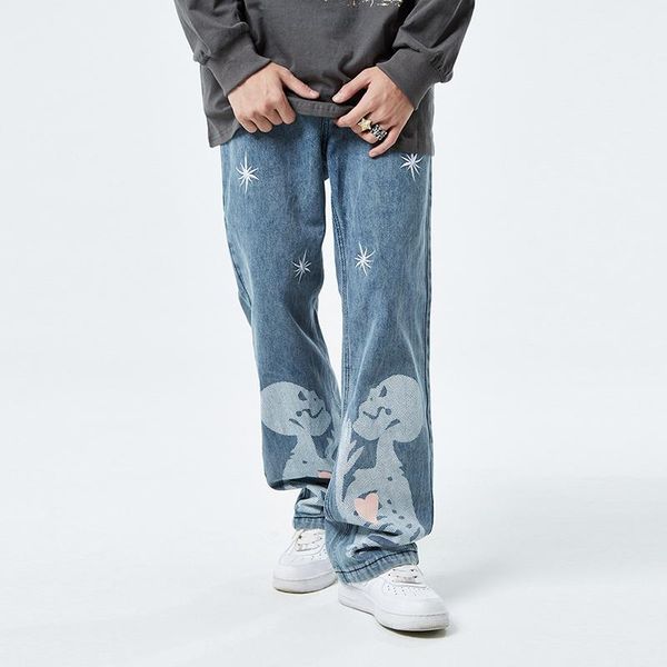 men's jeans retro skull embrodiery washed jenas mens pants high street oversize straight ripped baggy couple denim trousers casual, Blue
men's jeans retro skull embrodiery washed jenas mens pants high street oversize straight ripped baggy couple denim trousers casual, Blue