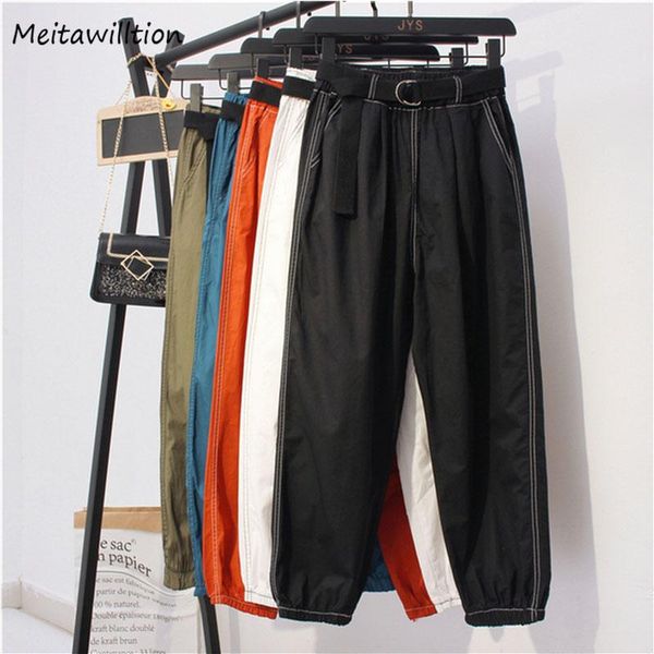 women's pants & capris 2021 casual stripe vintage pencil women elastic waist belt cargo autumn black trousers streetwear, Black;white
women's pants & capris 2021 casual stripe vintage pencil women elastic waist belt cargo autumn black trousers streetwear, Black;white