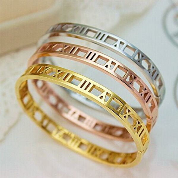 h5-401 fashion roman digital bracelet with hollow out hand decoration titanium steel plated 18k rose gold clasp, Silver
h5-401 fashion roman digital bracelet with hollow out hand decoration titanium steel plated 18k rose gold clasp, Silver