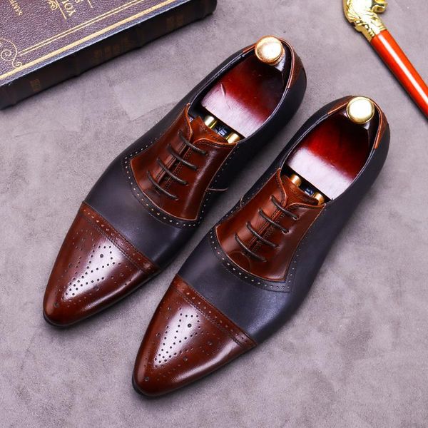 dress shoes 2021 wedding men groom business british pointed genuine leather men's brock carved color matching formal, Black
dress shoes 2021 wedding men groom business british pointed genuine leather men's brock carved color matching formal, Black