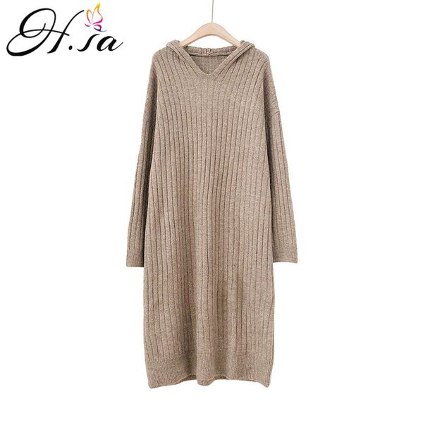 h.sa warm women winter hooded long vestidos loose oversized ankle length elegant fashion female pull sweaters dress 210417, White;black
h.sa warm women winter hooded long vestidos loose oversized ankle length elegant fashion female pull sweaters dress 210417, White;black