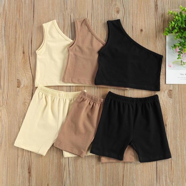 kids baby girls fashion 2-piece outfit set one shoulder solid color +shorts clothing sets, White
kids baby girls fashion 2-piece outfit set one shoulder solid color +shorts clothing sets, White