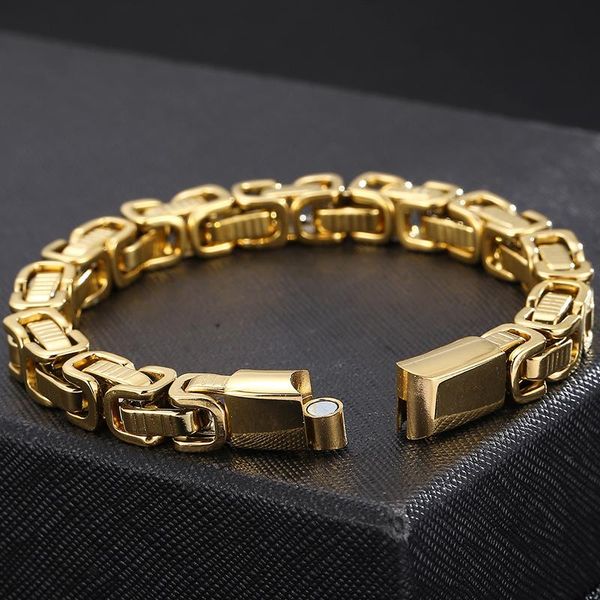 link, chain golden men's bracelets of sturdy solid 316l stainless steel 8mm wide bracelet man drop christmas male jewelry gift, Black
link, chain golden men's bracelets of sturdy solid 316l stainless steel 8mm wide bracelet man drop christmas male jewelry gift, Black