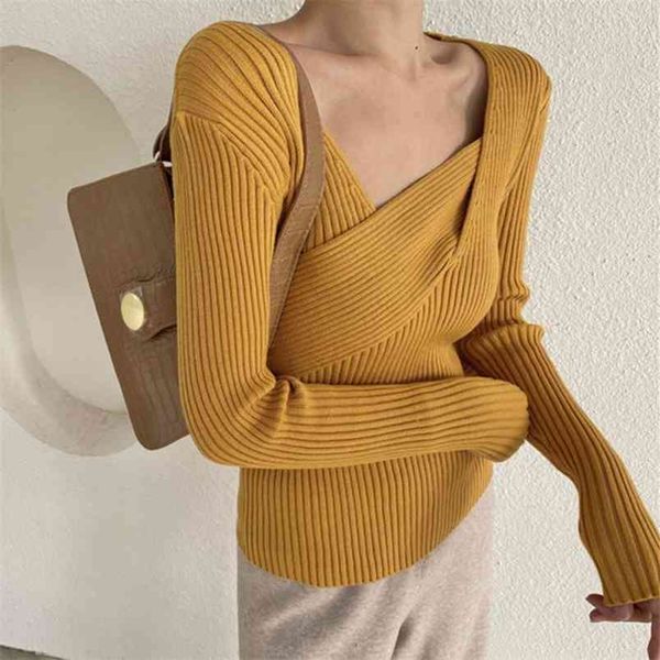 spring autumn fashion korean casual knitted women v-neck long sleeve sweater bottoming pullover pull femme 210514, White;black
spring autumn fashion korean casual knitted women v-neck long sleeve sweater bottoming pullover pull femme 210514, White;black