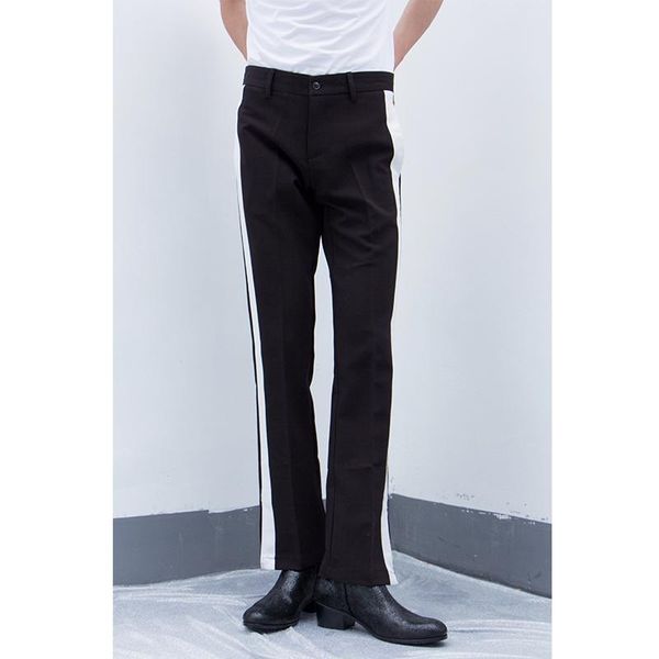 men's pants 2021 men's clothing hair stylist catwalk versatile slim side striped flared plus size costumes 27-46, Black
men's pants 2021 men's clothing hair stylist catwalk versatile slim side striped flared plus size costumes 27-46, Black