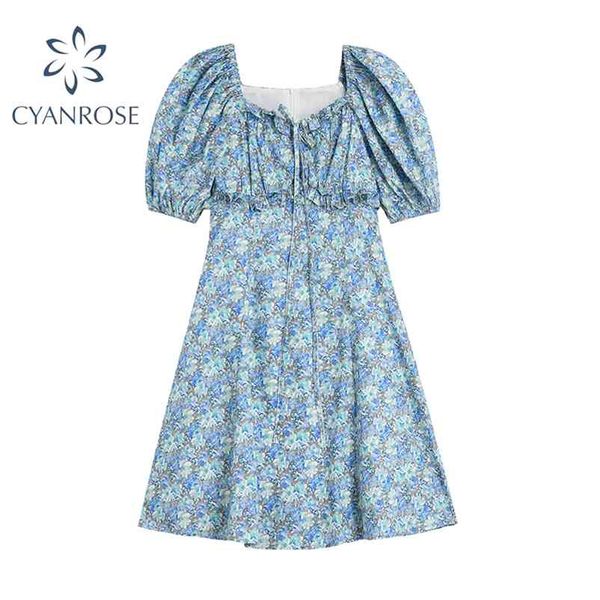 sweet temperament floral square collar mini dresses women bow high waist frcoks female summer elegant puff short sleeve vestiods 210430, Black;gray
sweet temperament floral square collar mini dresses women bow high waist frcoks female summer elegant puff short sleeve vestiods 210430, Black;gray