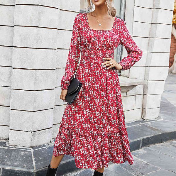 vintage floral print square collar long sleeve mid-calf dress women ruffle patchwork temperament casual loose midi dresses 210423, Black;gray
vintage floral print square collar long sleeve mid-calf dress women ruffle patchwork temperament casual loose midi dresses 210423, Black;gray