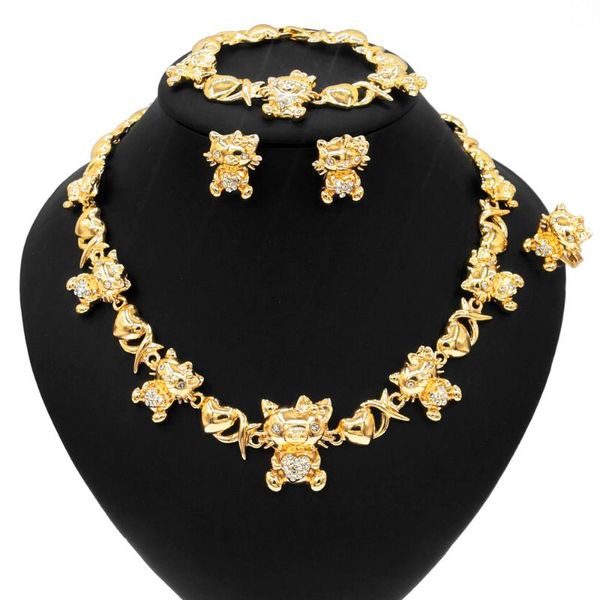 earrings & necklace yulaili style cute girl kitty cat xo i love you jewelry set latest design women gold plated sets, Silver
earrings & necklace yulaili style cute girl kitty cat xo i love you jewelry set latest design women gold plated sets, Silver