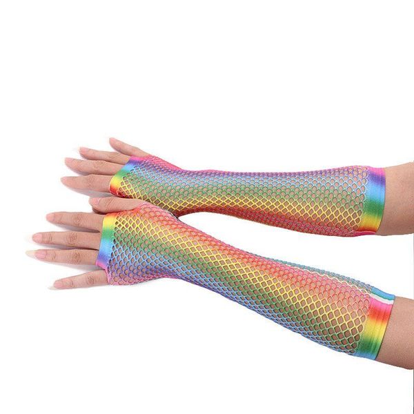 fingerless gloves trendy women hollow out holes rainbow print disco dance costume performance mesh fishnet, Blue;gray
fingerless gloves trendy women hollow out holes rainbow print disco dance costume performance mesh fishnet, Blue;gray