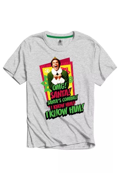 elf santa i know him official t-shirt men unisex, White;black 
elf santa i know him official t-shirt men unisex, White;black