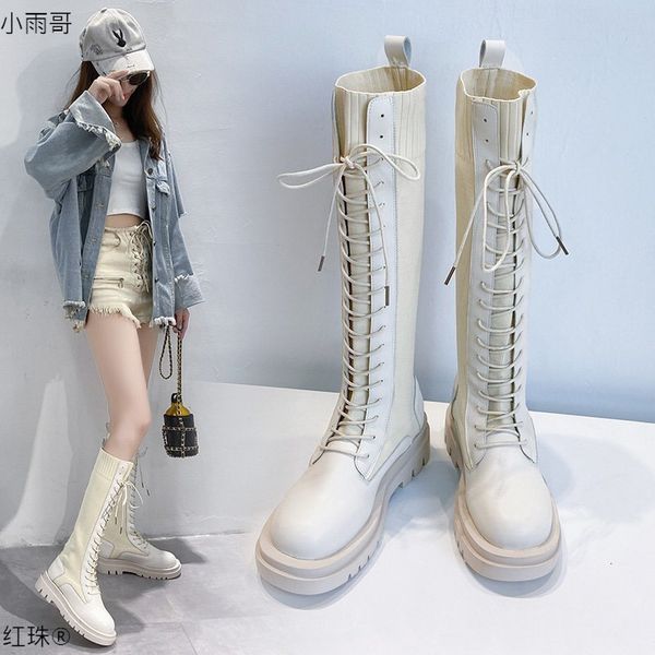 2021 autumn and winter lace up high barrel martin women's square middle heel round head below knee knight boots, Black
2021 autumn and winter lace up high barrel martin women's square middle heel round head below knee knight boots, Black