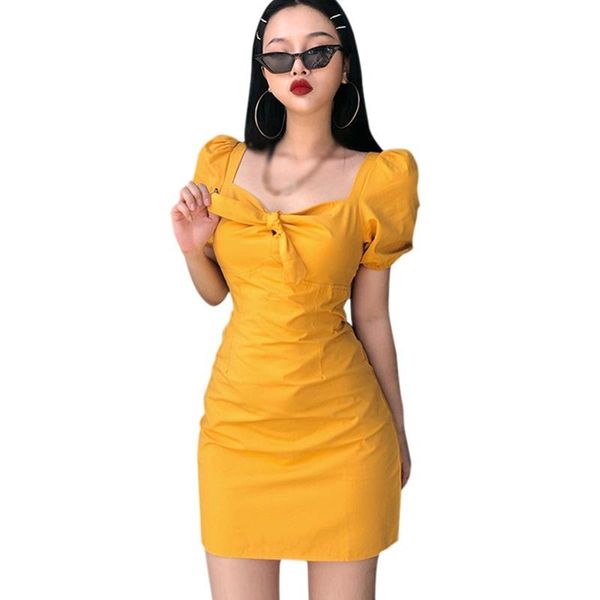 casual dresses summer french retro bubble sleeve bow dress women korean style solid color vestidos, Black;gray
casual dresses summer french retro bubble sleeve bow dress women korean style solid color vestidos, Black;gray