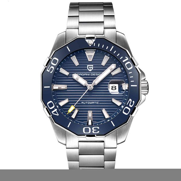 human watch pagani design 4m 316 steel tape blue curtain lighting calendar mechanical automatic clocks, Slivery;brown
human watch pagani design 4m 316 steel tape blue curtain lighting calendar mechanical automatic clocks, Slivery;brown