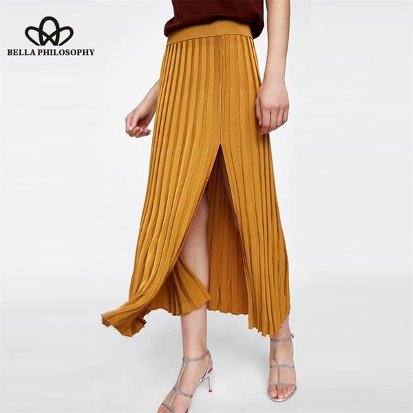 autumn split solid knitted skirt faldas mujer elastic waist pleated ladies casual chic ankle length skirts 210519, Black
autumn split solid knitted skirt faldas mujer elastic waist pleated ladies casual chic ankle length skirts 210519, Black