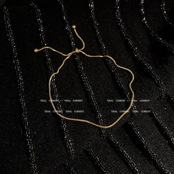 link, chain retro gold plating titanium steel adjustable bracelet female fashion personality temperament minimalist jewelry, Black
link, chain retro gold plating titanium steel adjustable bracelet female fashion personality temperament minimalist jewelry, Black