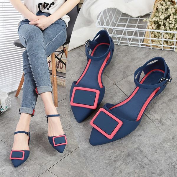 dress shoes jelly women pointed toe flat heel ankle buckle casual rain water flats sandals shallow mouth kw28, Black
dress shoes jelly women pointed toe flat heel ankle buckle casual rain water flats sandals shallow mouth kw28, Black